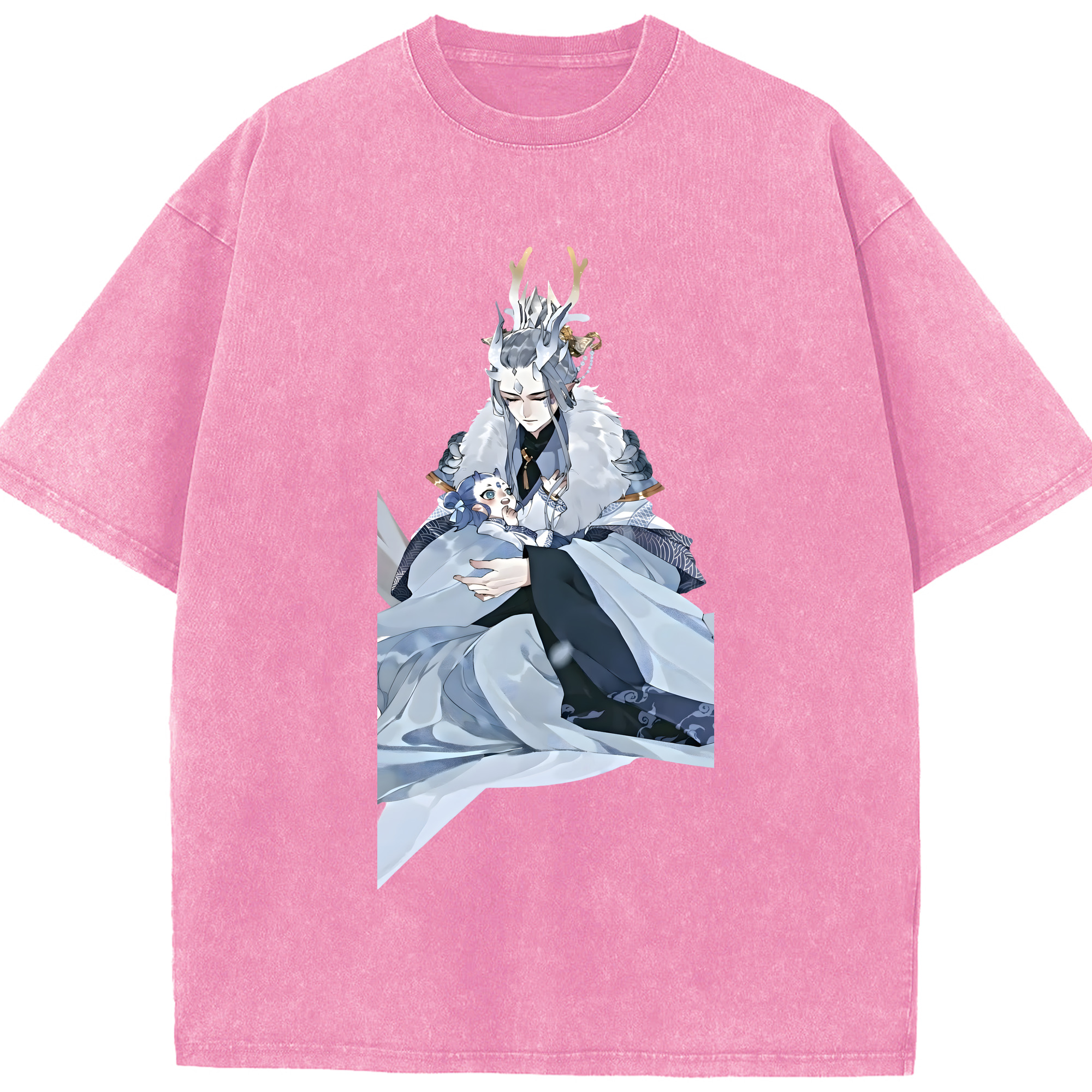 （画像用） Ne Zha 2 ナタ 魔童の大暴れ 綿100% ヴィンテージ風 半袖Tシャツ（フロントプリント）